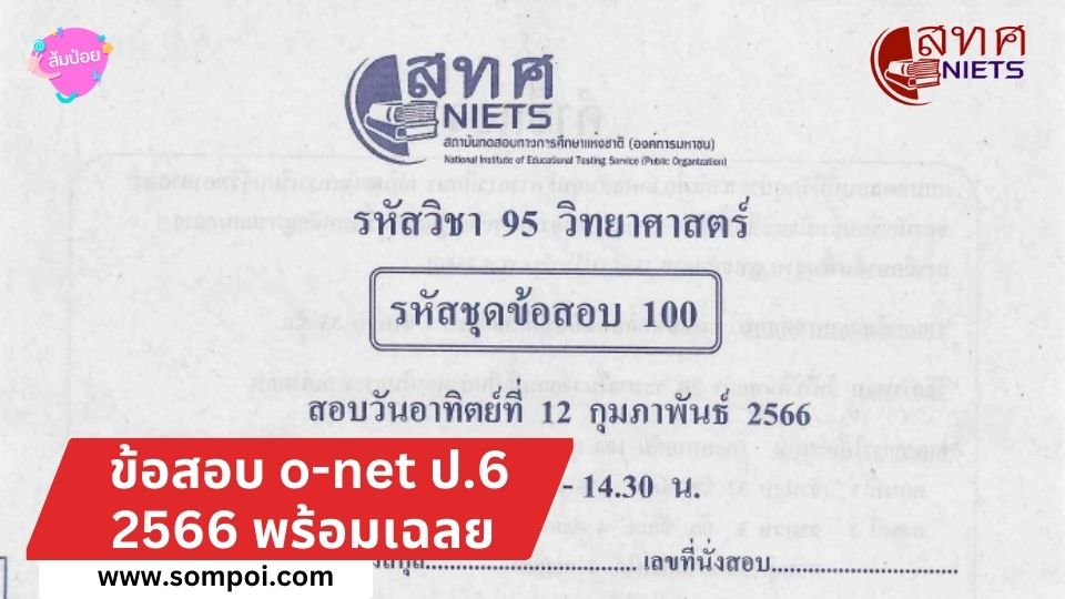 ข้อสอบ o-net ป.6 2566 พร้อมเฉลย เช็กเลย! 